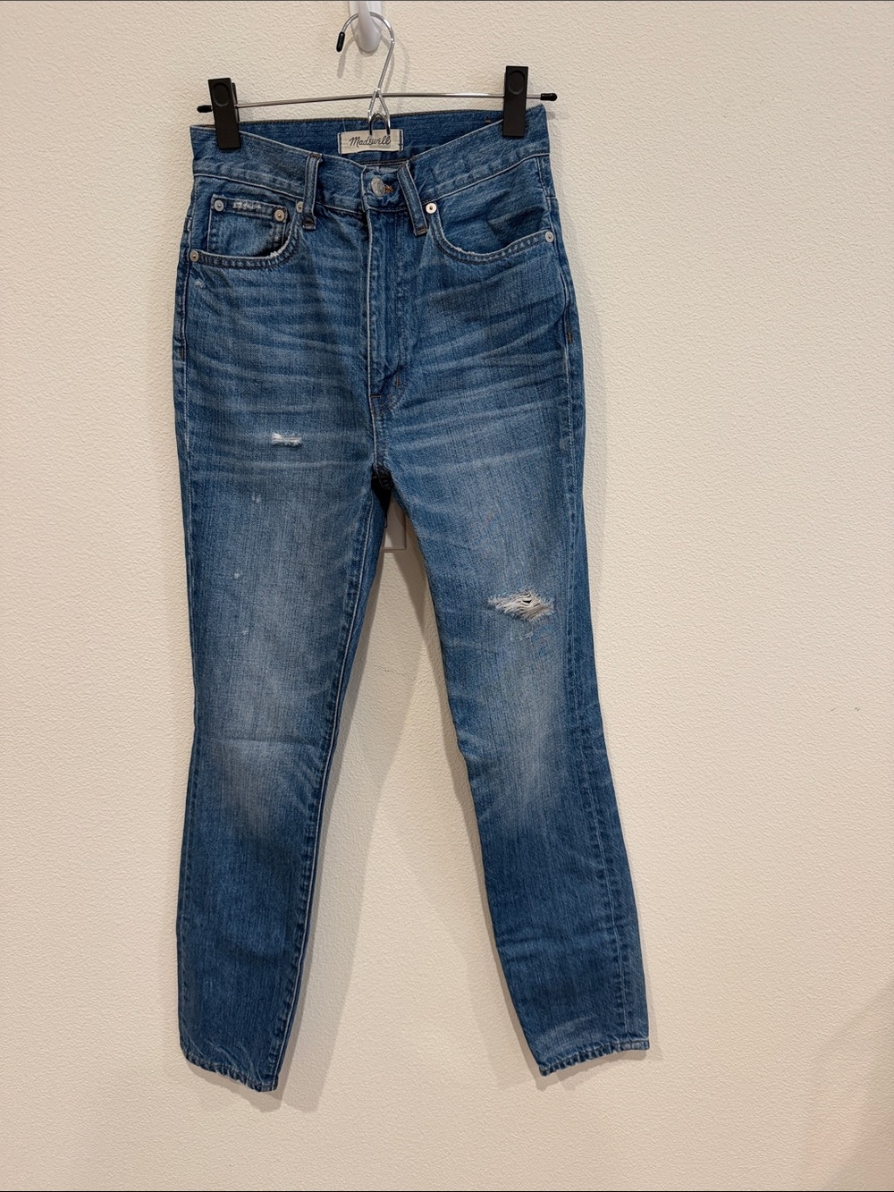 Madewell High-Rise Distressed Blue Jeans